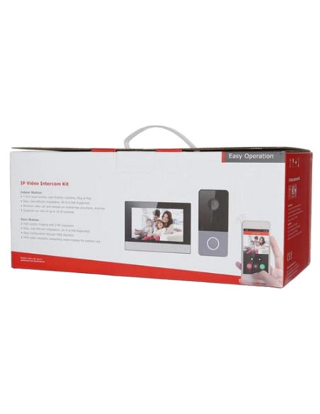 KIT videointerfon TCP/IP pentru 1 familie, monitor TFT LCD 7 inch - HIKVISION